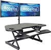 Rocelco Black CADRB-46-DM2 Corner Adjustable Height Desk Riser 46" & Dual Monitor Desk Mount Bundle