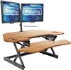 Rocelco Teak CADRT-46-DM2 Corner Adjustable Height Desk Riser 46" & Dual Monitor Desk Mount Bundle