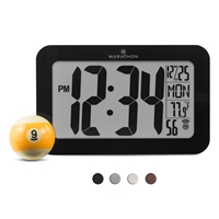 Atomic Self-Setting, Self-Adjusting Panoramic Clock (BLACK)