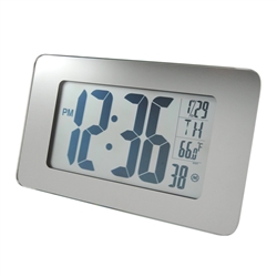 Marathon Atomic Self-Setting/Adjusting Wall Clock w/ 8 Time Zones (MIRROR GLASS)