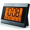 Atomic Wall Clock with Auto-Night Light, Temperature & Humidity (GRAPHITE GREY)