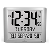Super Jumbo Digital Atomic Wall Clock with 7" Digits & Full Date (GRAPHITE GREY)