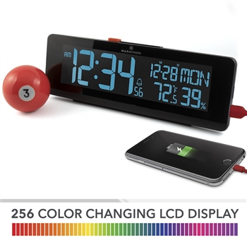 The Spectrum Color Changing LED Display Alarm Clock with Dual USB Charging Station