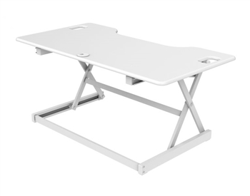 Rocelco 46" Sit To Stand Adjustable Height Desk Riser w/ Extended Vertical Range (WHITE)