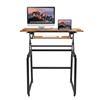 Rocelco 46" Deluxe Adjustable Height Desk Riser + Floor Stand Bundle, TEAK