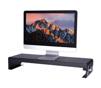 Rocelco DMS Dual Monitor Stand/Riser w/4 AC & 2 USB (Black)