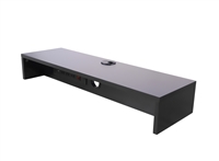 Rocelco DMSV Dual Monitor Stand/Riser w/3 AC,  1 USB & 1 USB-C (Black)