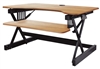 Rocelco EADR Sit To Stand Adjustable Height Desk Riser w/Easy Up-Down Handles (Teak)