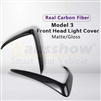 Real Carbon Fiber Front Foglight Trim Cover for the Tesla Model 3