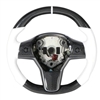 Tesla Model 3/Y Carbon Fiber Steering Wheel (w/heating, White Nappa Leather)