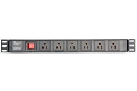 Rocelco PDU 8-outlet Surge Protected Power Strip for AV Racks