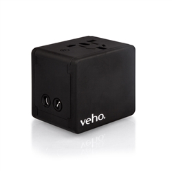 Veho TA-1 Universal 4-Port USB 5V 3.5A World Travel Charger, Wall Plug