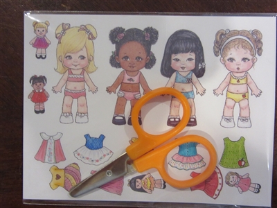 "Wee Beans" Paper Doll & Scissors Set for 18 Doll