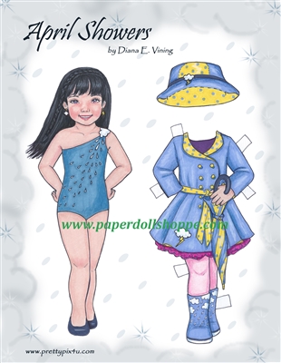 "April Showers" Paper Doll