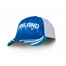 Suomi Finland Puff Cap, unisex, royal blue/white