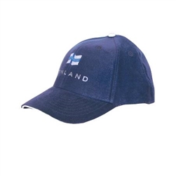 Suomi Finland cap with Finnish flag, navy blue, unisex
