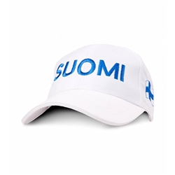 Suomi Cap with Finnish flag, white, unisex