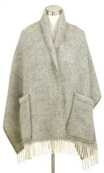 Lapuan Kankurit MARIA Pocket Shawl, grey/white, soft 100 % wool, one size fits all