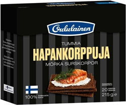 Oululainen DARK RYE CRISP BREAD, Malted (Tummia Mallas hapankorppuja), 215 g