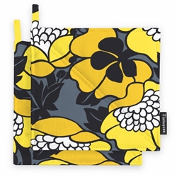 Finlayson ANNUKKA Pot Holders, yellow/grey, a set of two, 100 % cotton