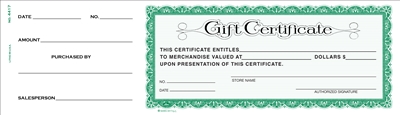 4417GC Gift Certificate Book