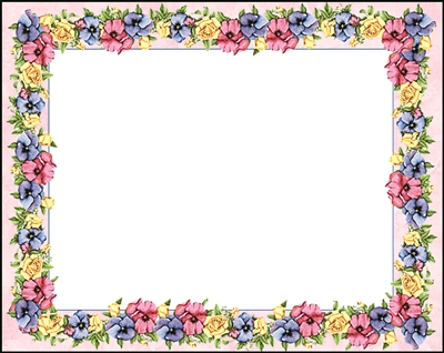 Falls 609 Enclosure Card - Red and Purple Flowers on Light Pink Background