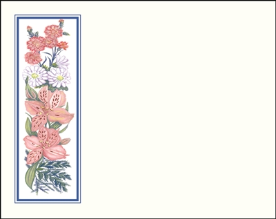 Falls 623 Enclosure Card - Assorted Flowers with a Blue Border