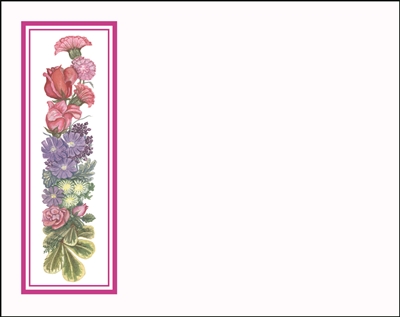 Falls 629 Enclosure Card - Assorted Flowers with a Red Border