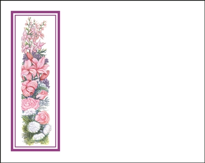 Falls 630 Enclosure Card - Assorted Flowers with a Purple Border