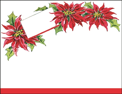 Falls 806  Enclosure Card - Red Flowers and Holly