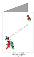 Cardinal Perched on Holly Baronial Card