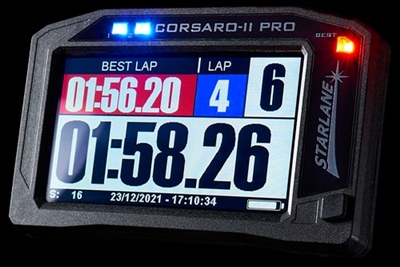 Corsaro PRO GPS Lap timer with data acquisition provide a wealth of accurate information so you can precisely measure your progress on track. Easy to use with preloaded track maps, the software also lets you overlay data onto your videos.