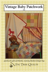 Create your own handmade "heirlooms of tomorrow" for the little ones in your life with this vintage patchwork quilt, "blankie" size patchwork quilt, receing blanket and diaper bag!