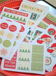 Tin of Vintage Christmas Stickers