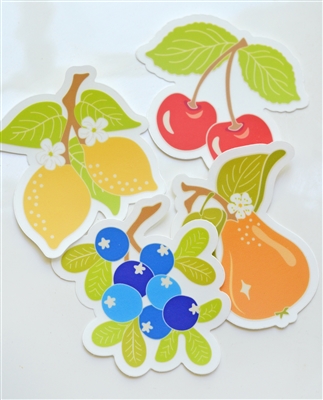 Vintage Fruit Decals: Set of 4