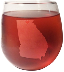 Love North Georgia Wine Glass