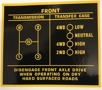 T90 FC 3 Speed Shift Pattern Decal