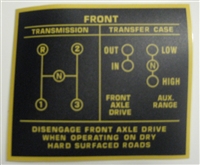 T90A-1 3 Speed Shift Pattern Decal