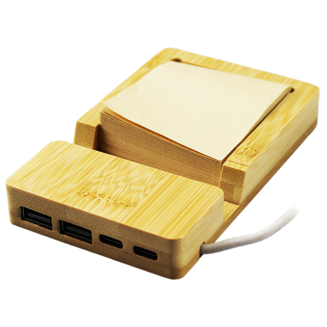 Type-C Bamboo USB Hub with Stand