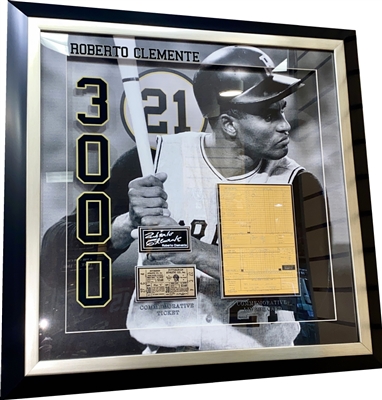 ROBERTO CLEMENTE 3,000 HITS 3D COLLAGE FRM