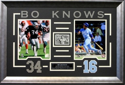 Bo Jackson Dual 8x10's Raiders/Royals & "Bo Knows" 4x6