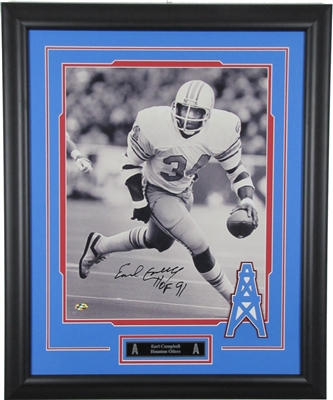 Earl Campbell Signed and Framed 16x20