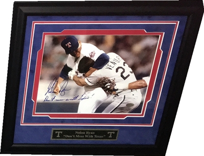 Nolan Ryan Signed "Fight" 8x10 Framed w/Inscription