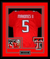 Patrick Mahomes Signed and Framed Texas Tech Jersey