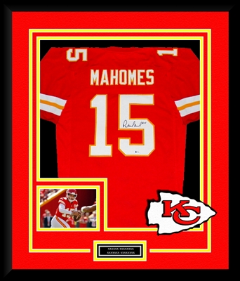 Patrick Mahomes Signed and Framed Chiefs Jersey