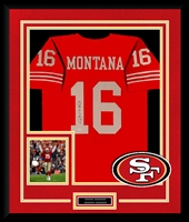 JOE MONTANA SIGNED & DELUXE FRAMED JERSEY