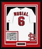 STAN MUSIAL SIGNED & FRAMED JERSEY