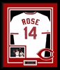 Pete Rose Signed and Framed Reds Jersey