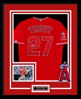 Mike Trout Signed & Framed Red Angels Jersey