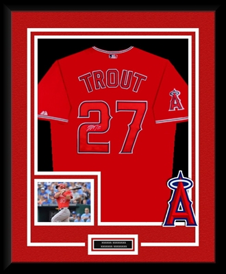 Mike Trout Signed & Framed Red Angels Jersey
